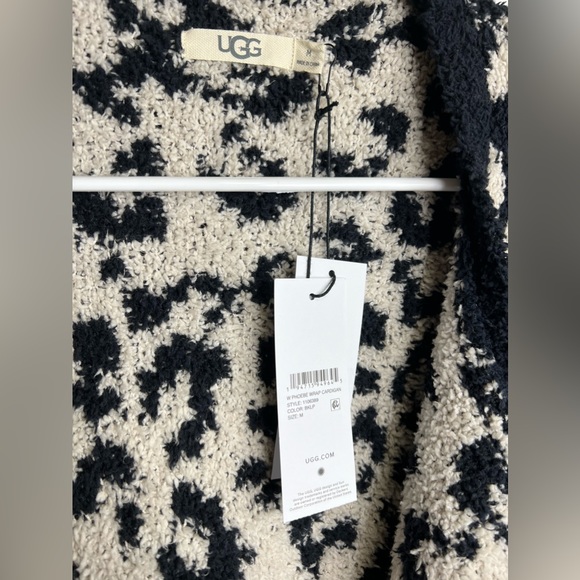 UGG Phoebe Wrap Cardigan Leopard Print NWT Size Medium - Picture 2 of 3